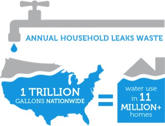 Graphic of Annual Household Leaks and Water Waste